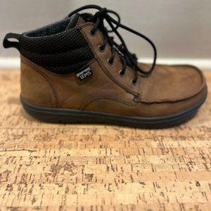 Lems Boulder Boot Mid Size 11 Brown Leather Zero Drop Cork Footbed Boots